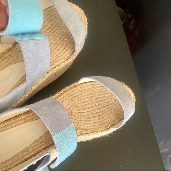 Jeffrey Campbell | Leather Strap Flatform Espadrilles in Baby Blue, size 10 - Picture 7 of 9